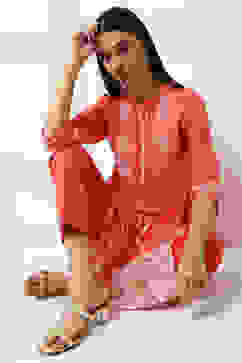 Coral Printed Straight Kurta image number 0