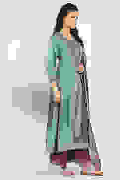 Dusty Blue Viscose Kalidar SET image number 5