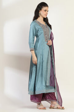 Dusty Blue Viscose Kalidar SET image number 5