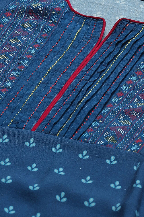 Indigo LIVA Straight Kurta image number 1
