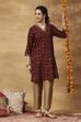 Red Printed Straight Kurta image number 0