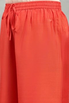 Orange Cotton Printed Kalidar Suit Set image number 2
