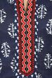 Indigo Flared Cotton Kurta image number 5