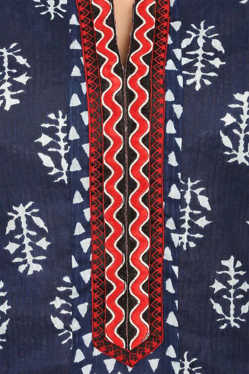 Indigo Flared Cotton Kurta image number 5