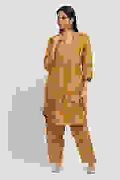 Mustard Yellow Printed Straight Co-ord Set image number 5