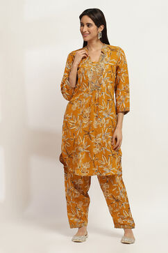 Yellow Viscose Straight SET image number 5