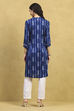 Indigo Printed Straight Kurta image number 3