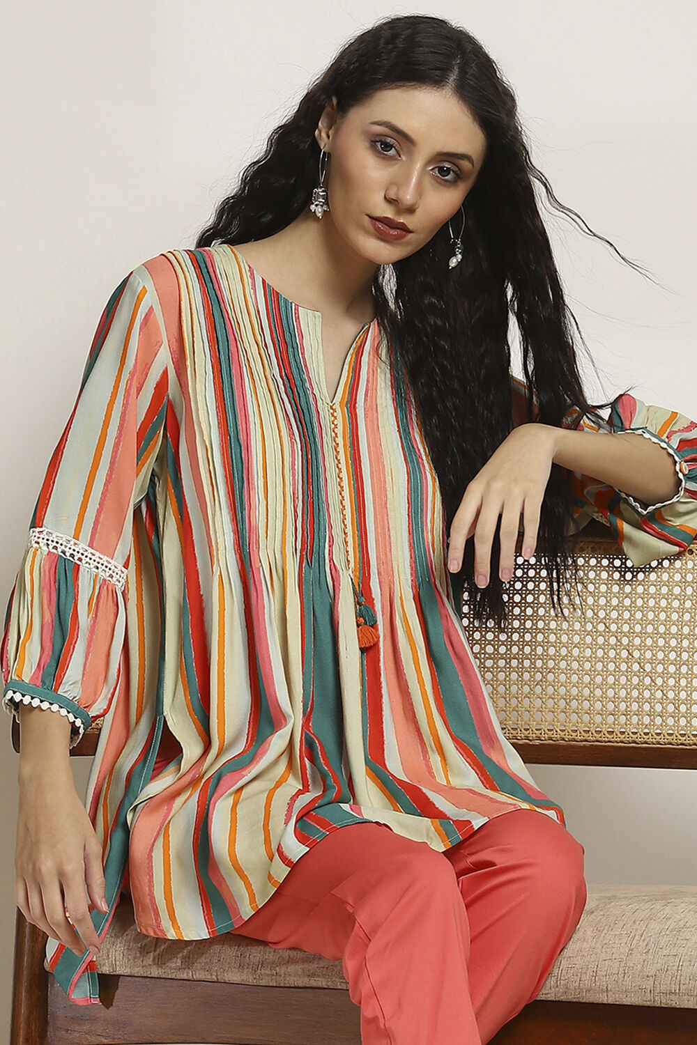 Multi Viscose Rayon Straight Kurti image number 6