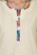 Beige Straight Cotton Kurta image number 4