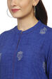Blue Asymmetric Viscose Kurta image number 1