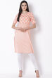 Peach Viscose Straight Kurta image number 2