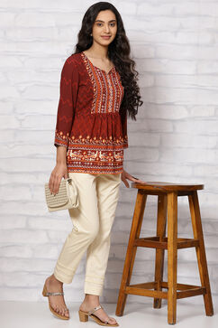 Mustard Viscose Rayon Short Top image number 5