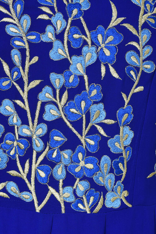 Blue Flared Viscose Kurta image number 5