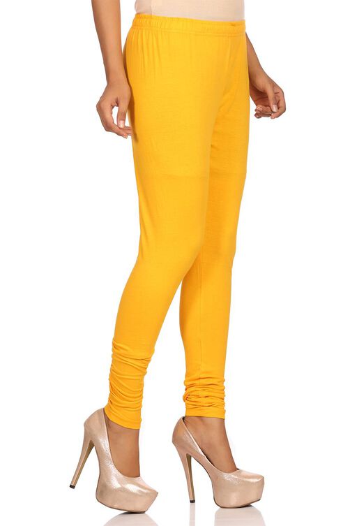 Yellow Cotton Leggings image number 2