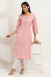 Peach Viscose Straight Kurta image number 0