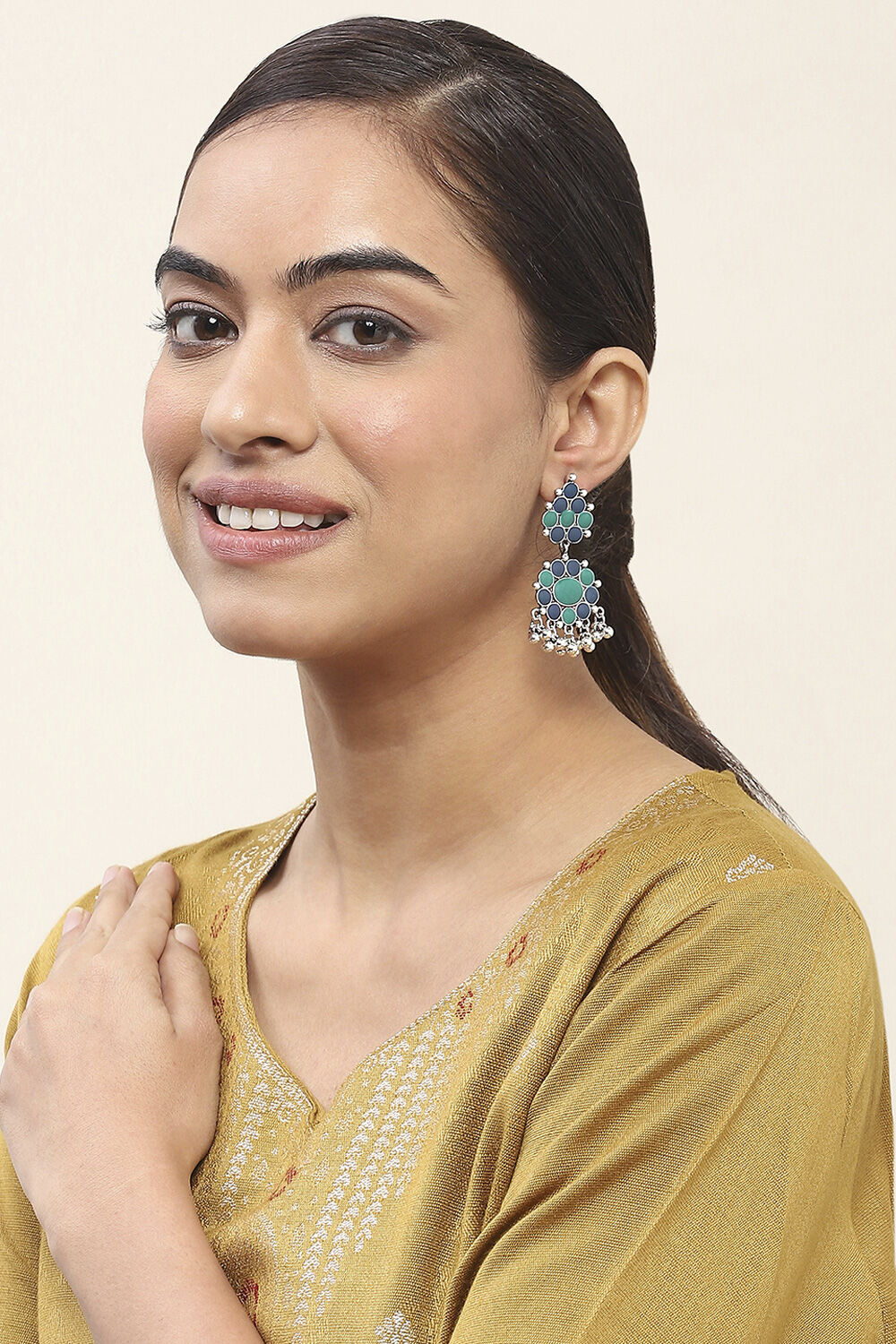 Blue Oxidize Alloy Danglers image number 3