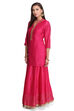 Pink Straight Poly Cotton Indie Top image number 3