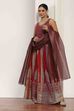 Pink Polyester Kalidar Lehenga Set image number 6