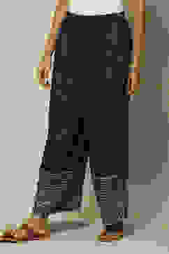 Indigo Blue LIVA Flared Printed Palazzo image number 2