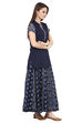 Indigo Straight Viscose Rayon Indie Top image number 2
