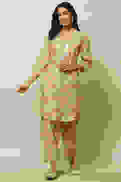 Ecru Viscose Blend Floral Printed Straight Co-ord Set image number 0