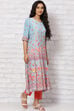 Blue Viscose Rayon A Line Dress image number 3