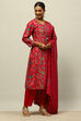 Pink Viscose Blend Straight Printed Kurta Salwar Suit Set image number 5
