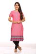 Pink Straight Cotton Kurta image number 0