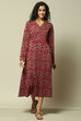 Maroon Jacquard Straight Printed Dress image number 5