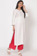 Off White Viscose Straight Kurta image number 2