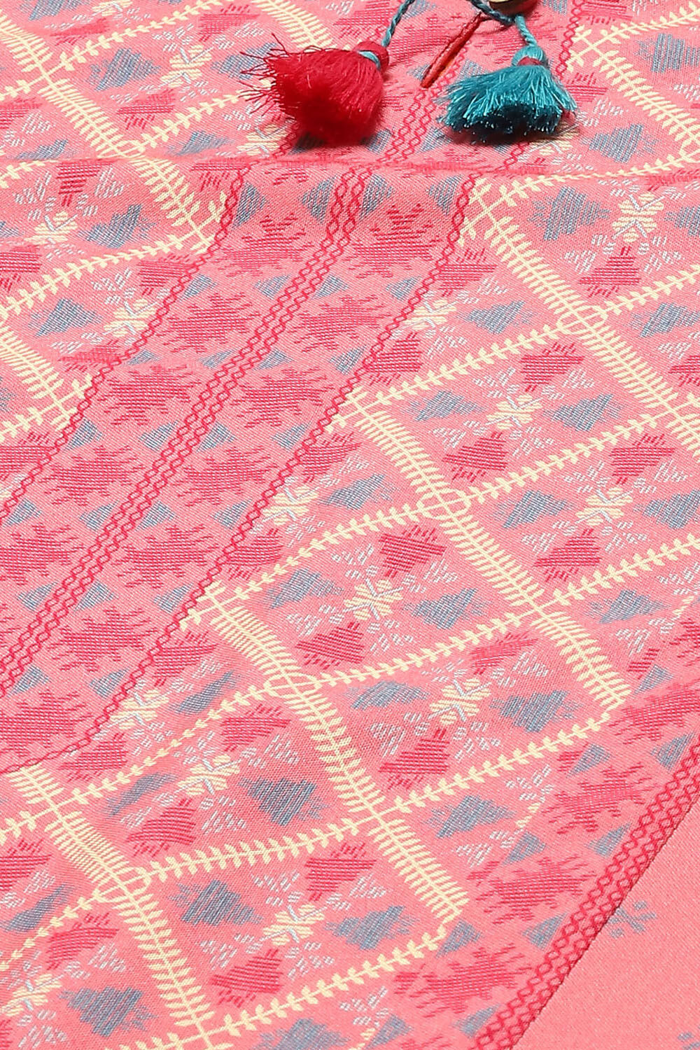 Pink LIVA Straight Printed Kurta image number 1