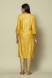 Yellow Viscose Straight Printed Kurta image number 4