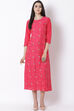 Pink Viscose A-Line Dress image number 4