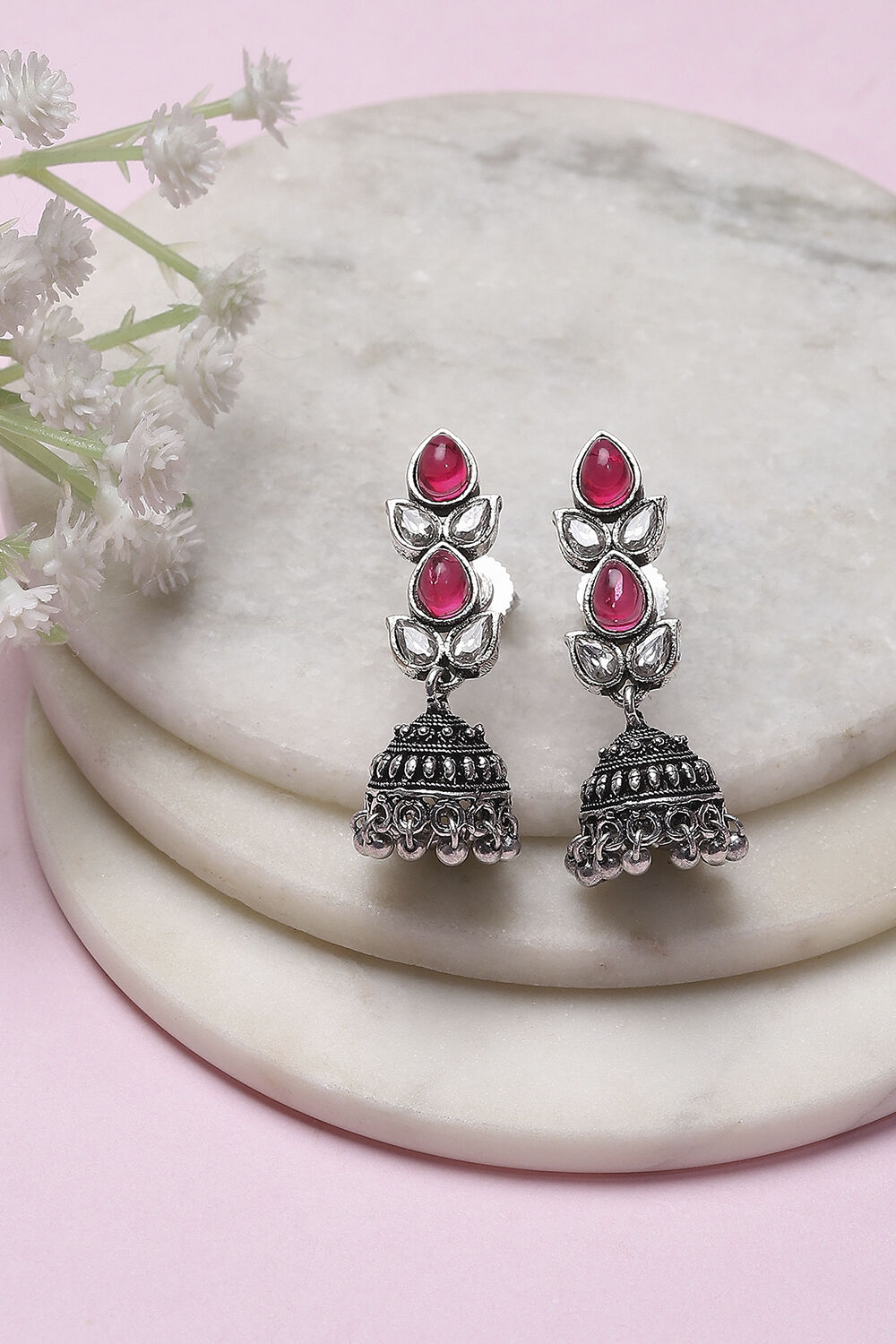 Red Brass Jhumka image number 0