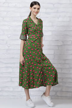 Green LIVA Kalidar Floral Dress image number 3
