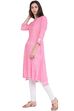Pink Wool A-Line Kurta image number 3