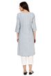 Grey Straight Cotton Kurta image number 3