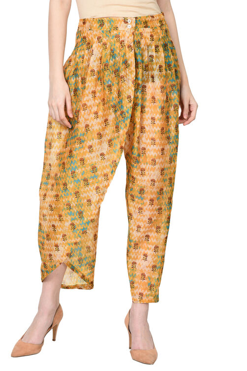 Beige Polyester Fusion Pants image number 0