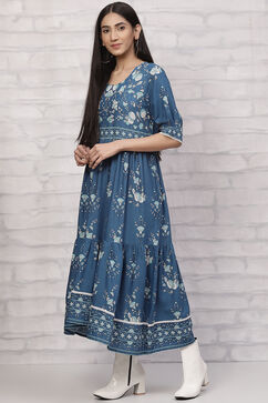 Indigo LIVA Tiered Dress image number 2