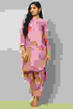 Pink Floral Printed Straight Co-ord Set image number 6