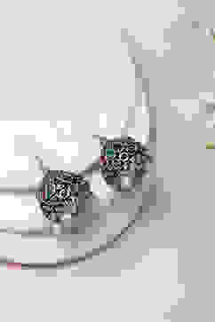 Pink-Green Alloy Jhumkas image number 0