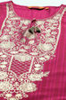 Magenta Cotton Blend Woven Straight Kurta Suit Set image number 1