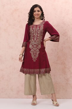 Pink A-Line Kurta image number 0