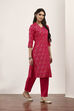 Pink Viscose Rayon Kurta Pants Set image number 5