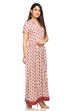 Red Flared Viscose Dress image number 3