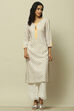 Lime Green Printed Straight Kurta image number 5