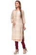 Beige A-Line Cotton Kurta image number 1