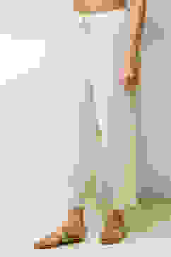 Off-White Cotton Solid Regular Pants image number 2