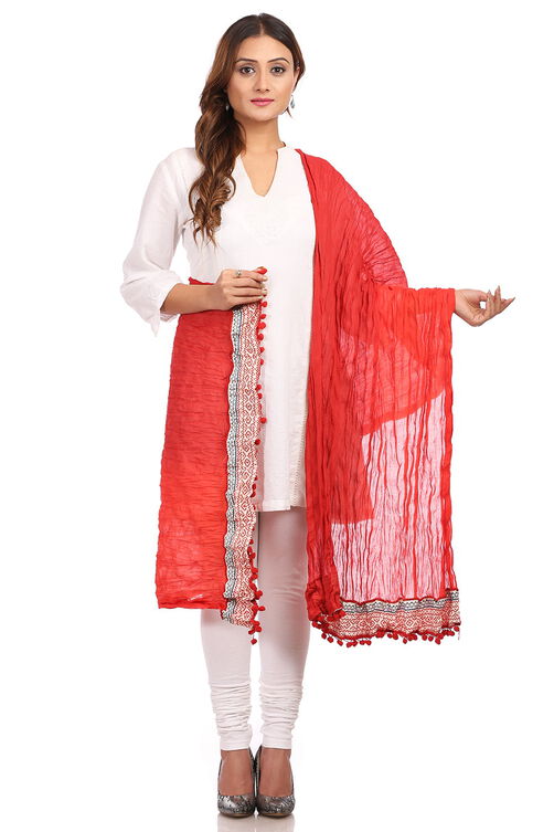 Maroon Cotton Stole image number 0