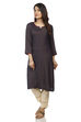 Red Straight Cotton Kurta image number 3